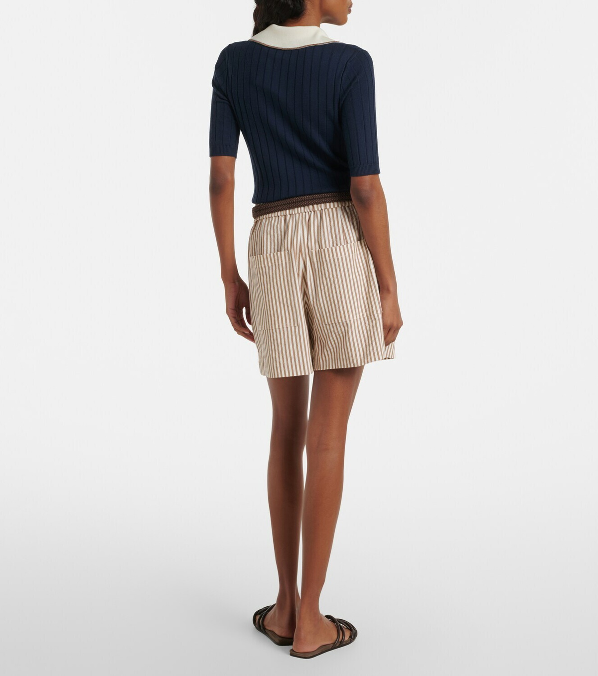 Brunello Cucinelli Striped cotton-blend shorts