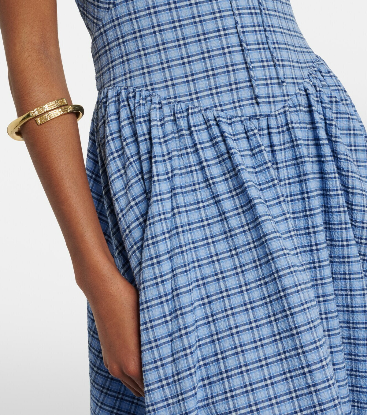 Faithfull Edessa checked cotton maxi dress