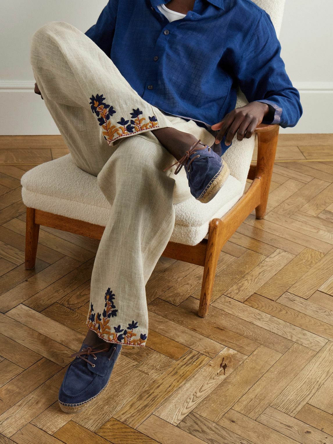 Castañer - Nemo Suede Boat Shoes - Blue