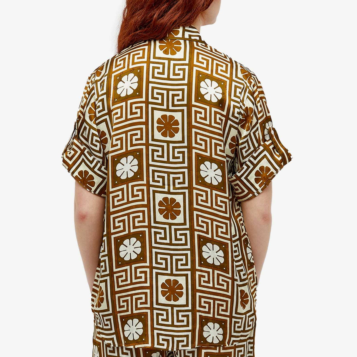 Alemais Women's ALÉMAIS Dimi Jacquard Shirt in Chocolate/Cream ALÉMAIS