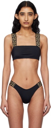 Versace Underwear Black Greca Border Bikini Top