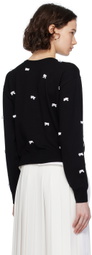 Pushbutton Black Ribbon Cardigan