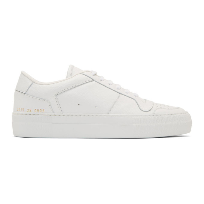 Photo: Common Projects White Full Court Low-Top Sneakers