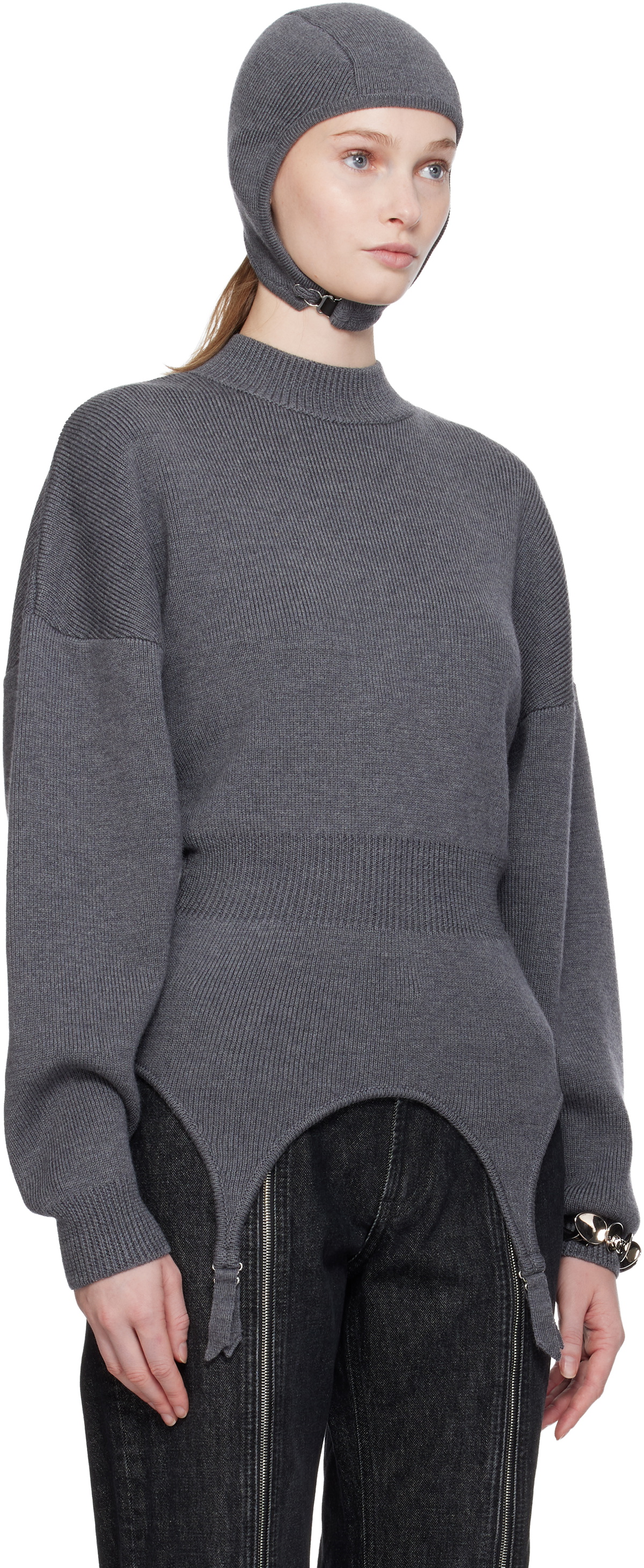Jean Paul Gaultier Gray 'The Garter' Sweater