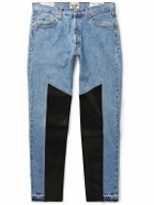 Gallery Dept. - K.H. Slim-Fit Leather-Panelled Jeans - Blue
