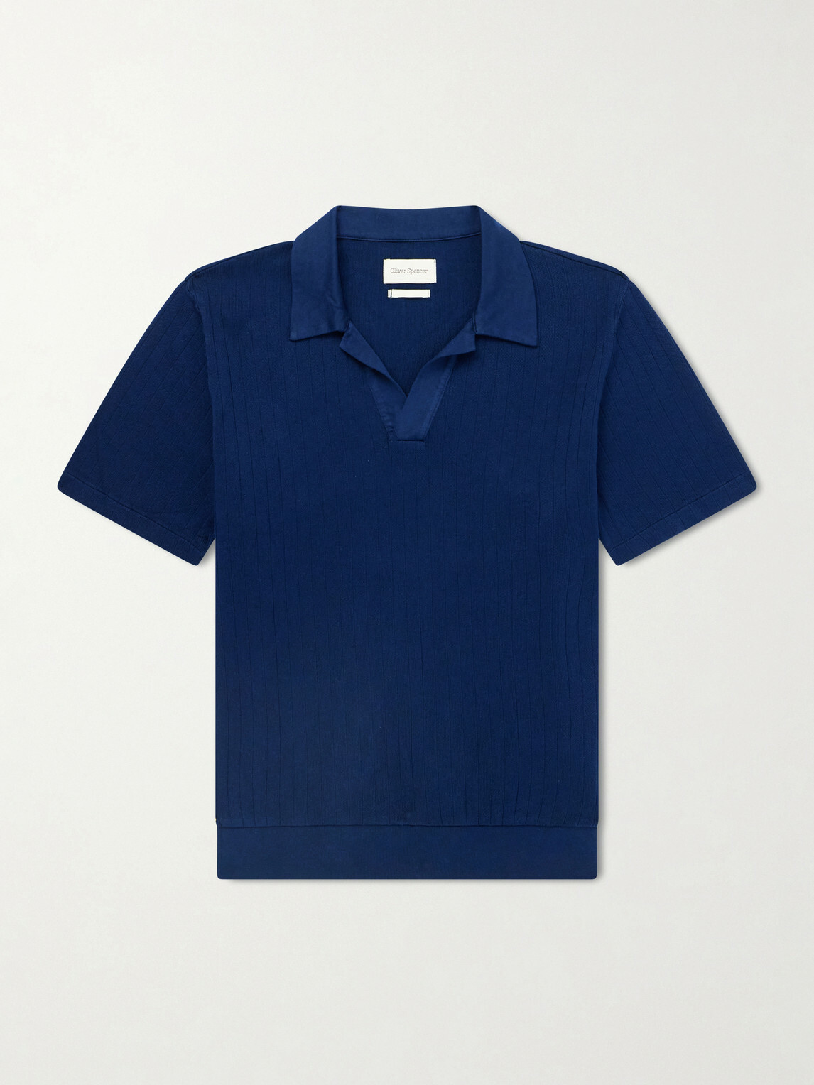 Oliver Spencer - Westcott Open-Collar Organic Cotton Polo Shirt - Blue