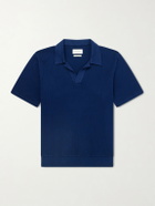 Oliver Spencer - Westcott Open-Collar Organic Cotton Polo Shirt - Blue