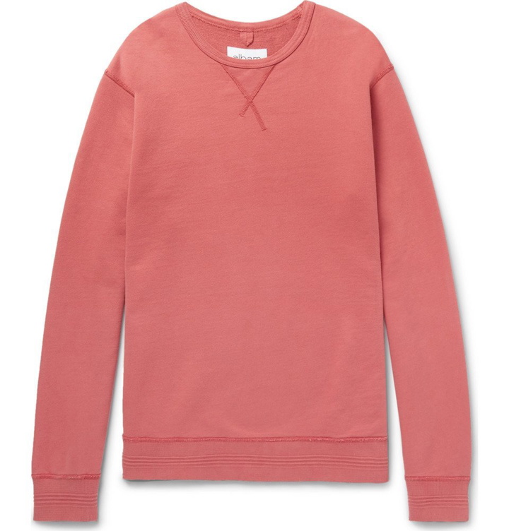 Photo: Albam - Loopback Cotton-Jersey Sweatshirt - Pink