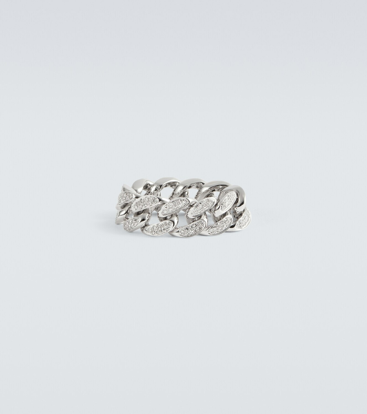 Shay Jewelry Link 18kt white gold ring with diamonds