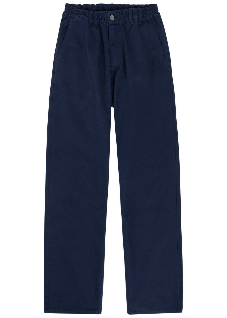 Forét Straight-leg Twill-cotton Trousers Navy