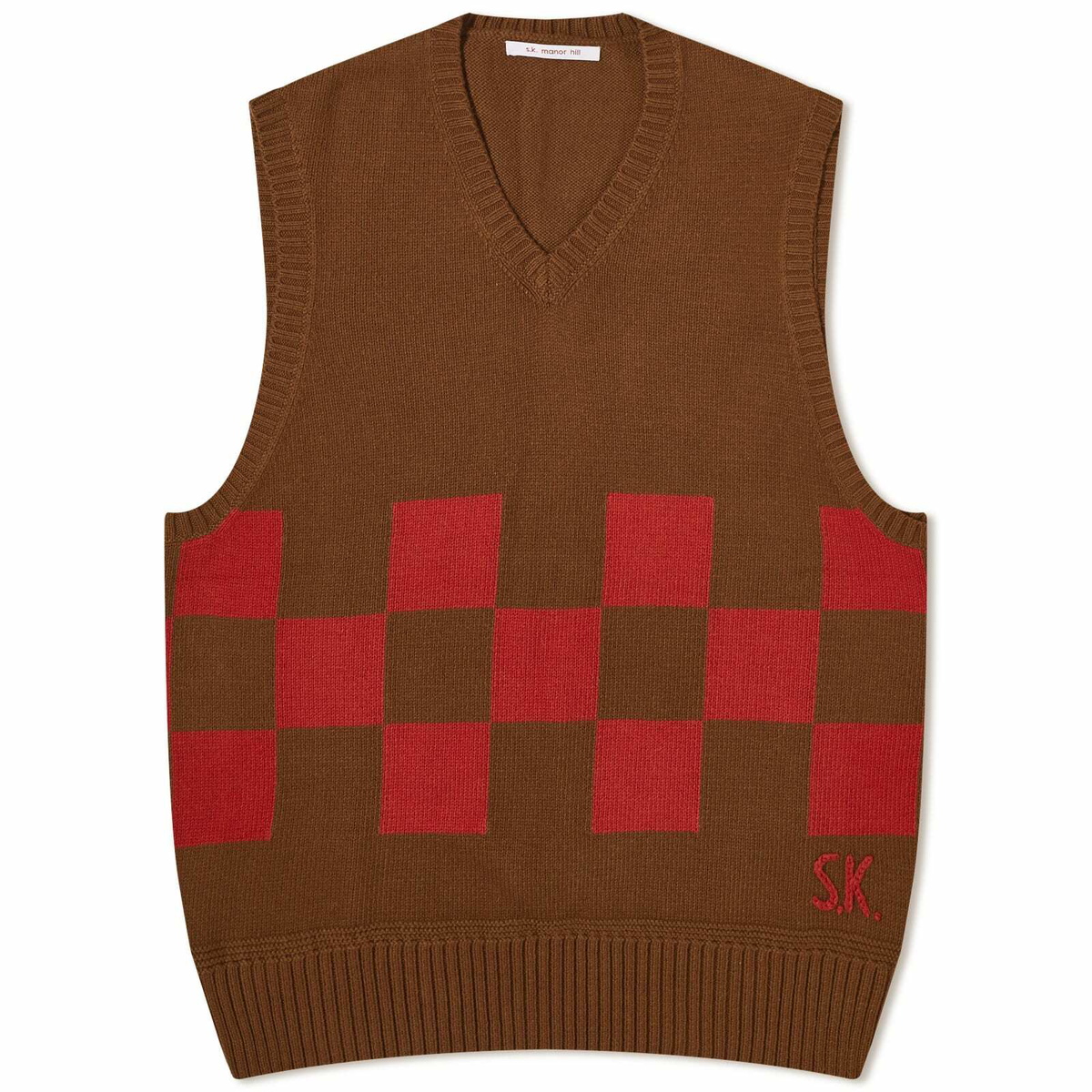 Checkered Knit Vest