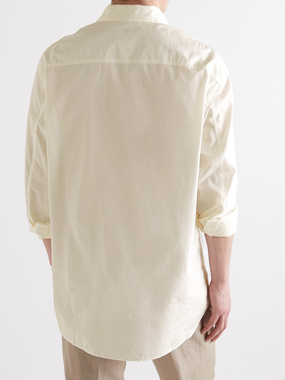 Loro Piana - Oversized Cotton-Poplin Half-Placket Shirt - White Loro Piana