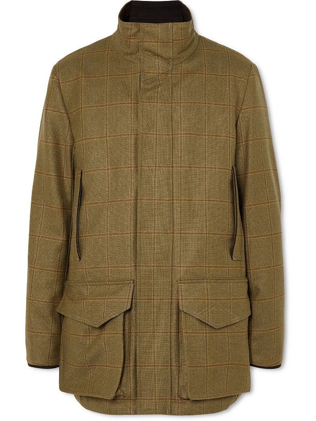 Photo: Purdey - Checked Herringbone Wool-Blend Tweed Coat - Brown