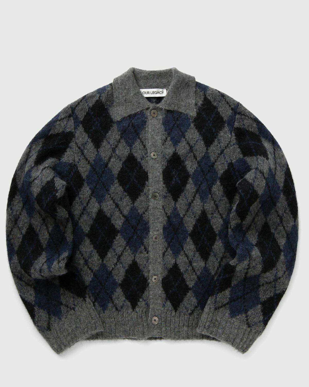 OUR LEGACY Evening カーディガン グレー＆ネイビー OUR LEGACY Gray & Navy Evening Cardigan Our Legacy