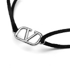 Valentino Men's V Logo Bracelet in Black
