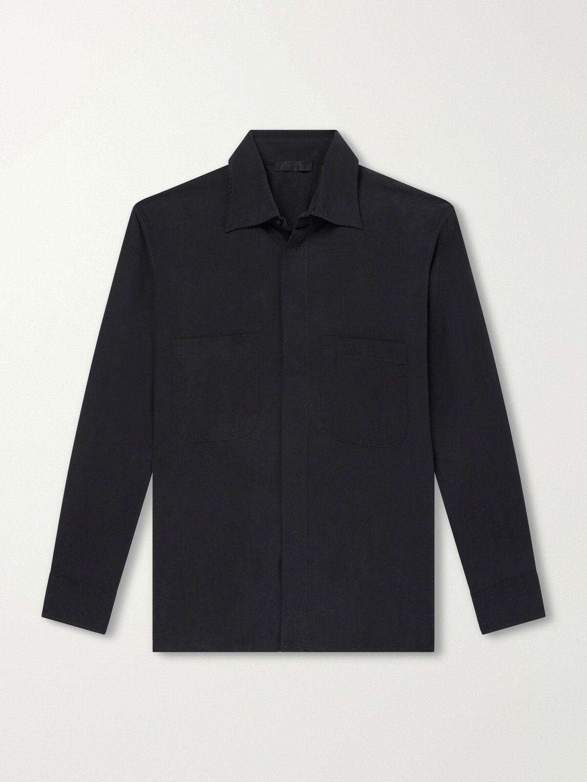 Saman Amel - Silk Overshirt - Black