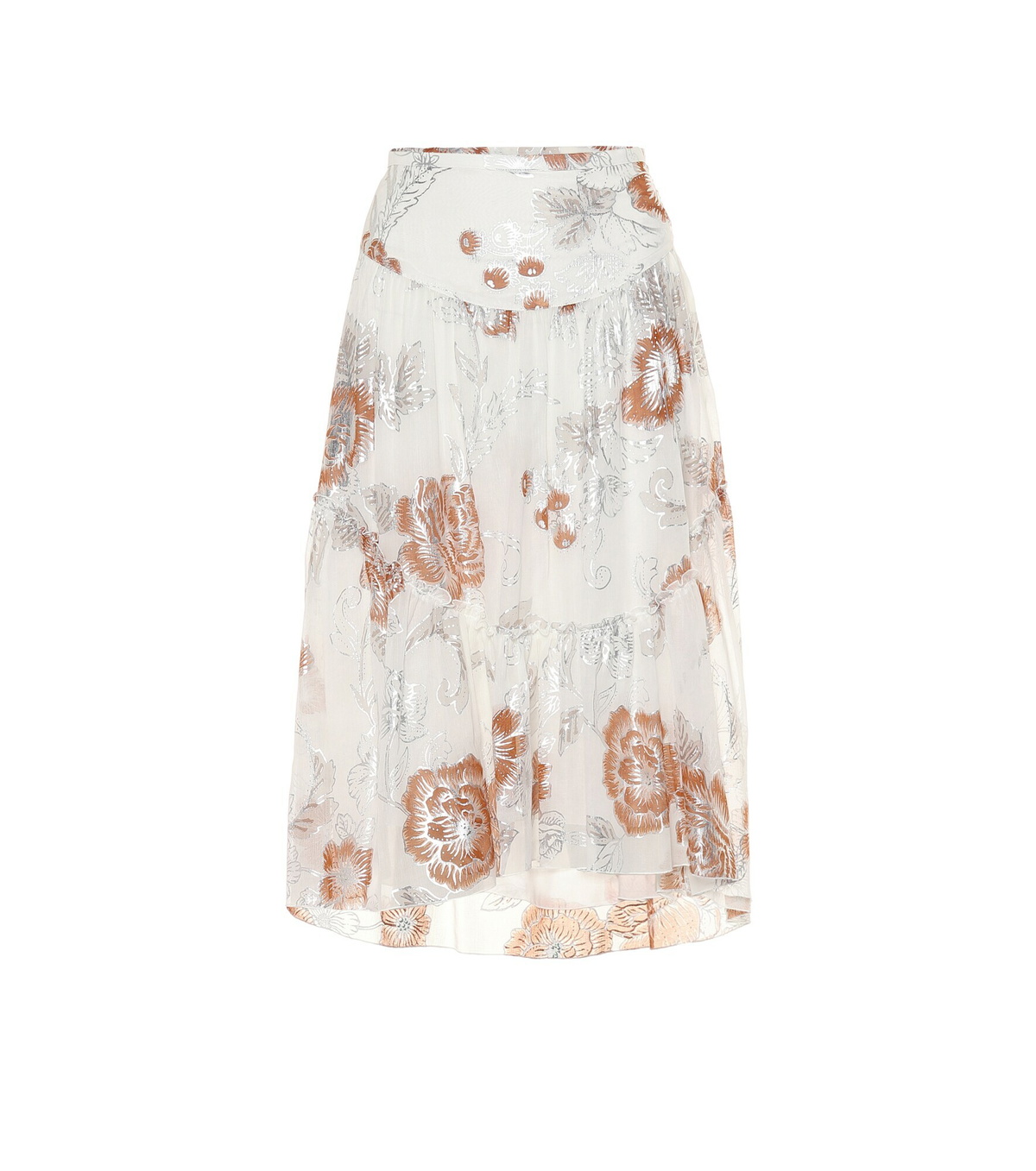 See By Chloe - Floral silk and cotton midi skirt