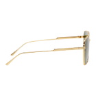Bottega Veneta Gold Navigator Sunglasses