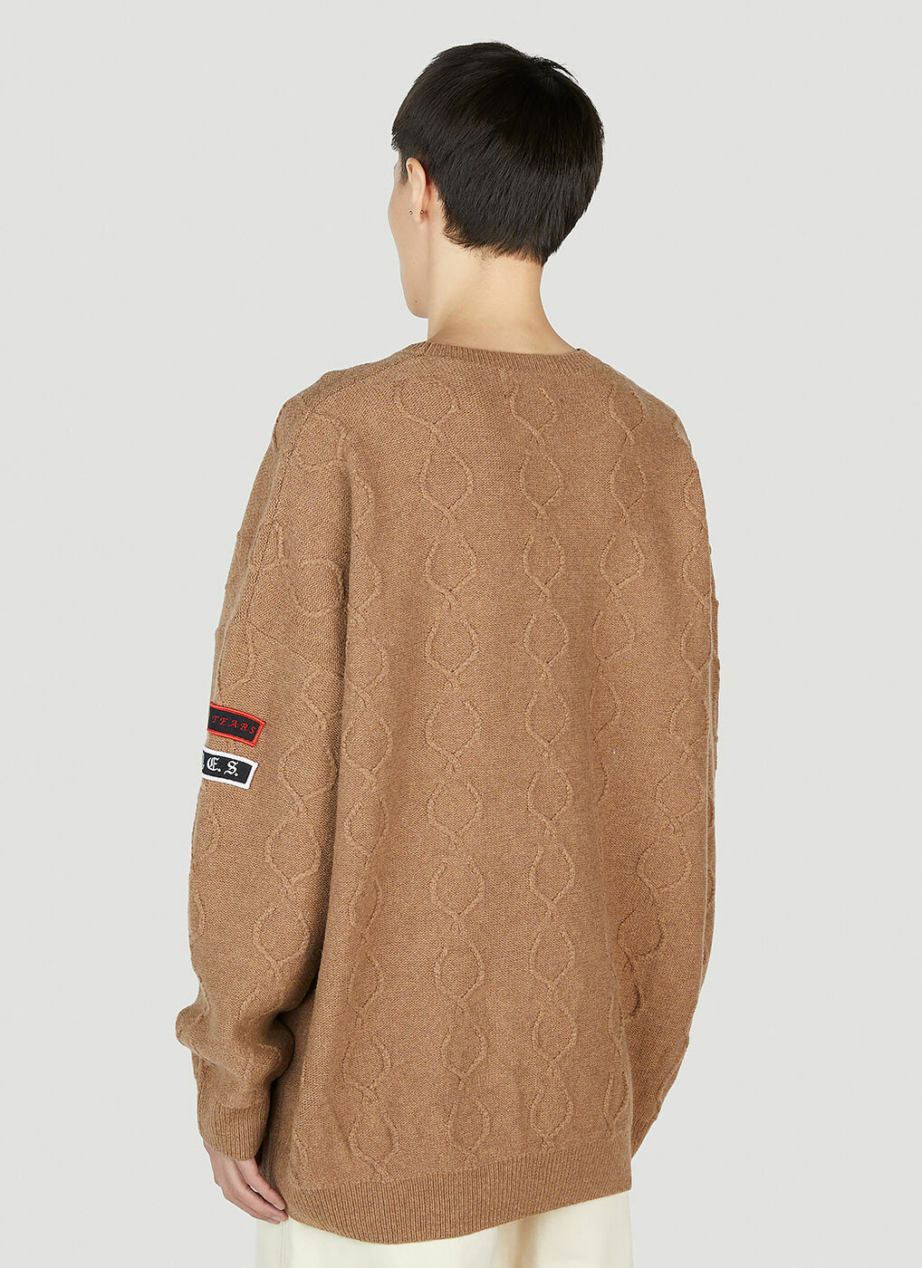 Raf Simons x Fred Perry - Patched Oversized Sweater in Camel