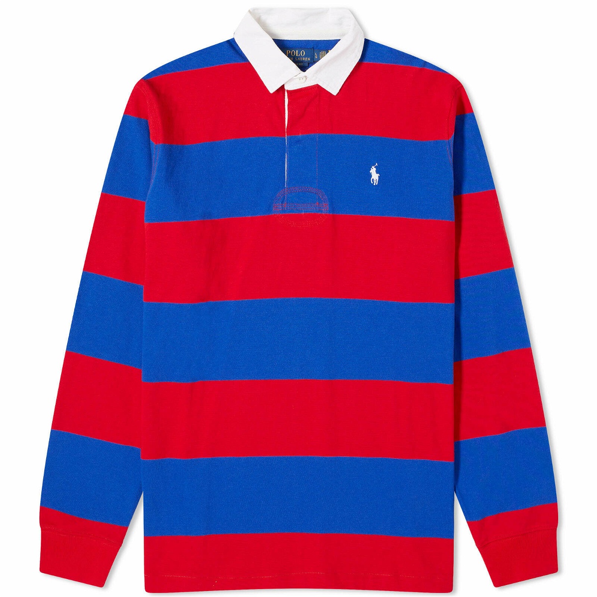 Photo: Polo Ralph Lauren Men's Stripe Rugby Shirt in Red/Rugby Royal