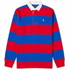 Polo Ralph Lauren Men's Stripe Rugby Shirt in Red/Rugby Royal