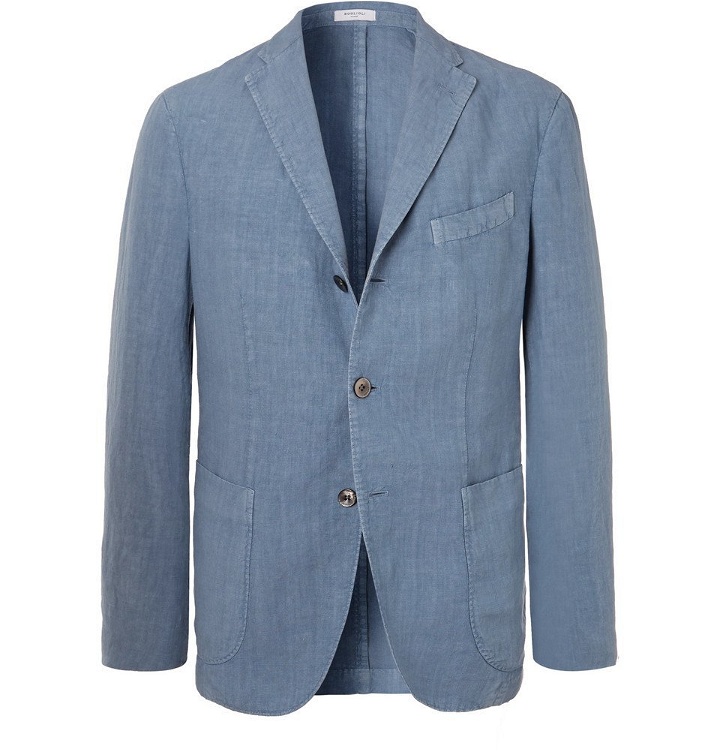Photo: Boglioli - Blue K-Jacket Slim-Fit Unstructured Linen Suit Jacket - Men - Blue