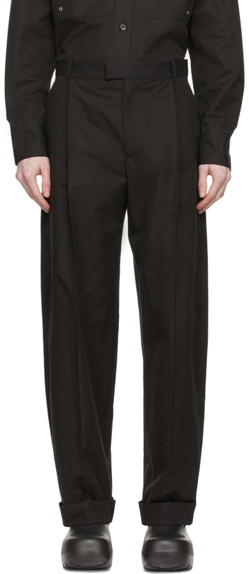 Photo: Bottega Veneta Black Cotton Trousers