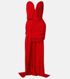 Stella McCartney Draped crêpe jersey bustier dress
