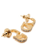 Valentino Vlogo Crystal-embellished Hoop Earrings - Gold - One Size