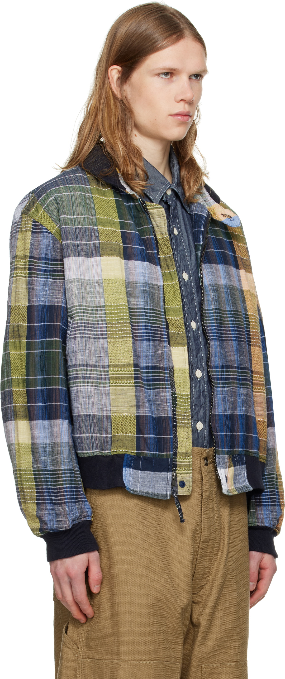 Engineered Garments Navy & Yellow LL Bomber Jacket