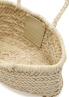 Dragon Diffusion Mini Flat Gora Woven Leather top Handle bag - Pearl - One Size