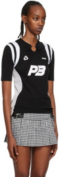 Pushbutton Black Pierced T-Shirt
