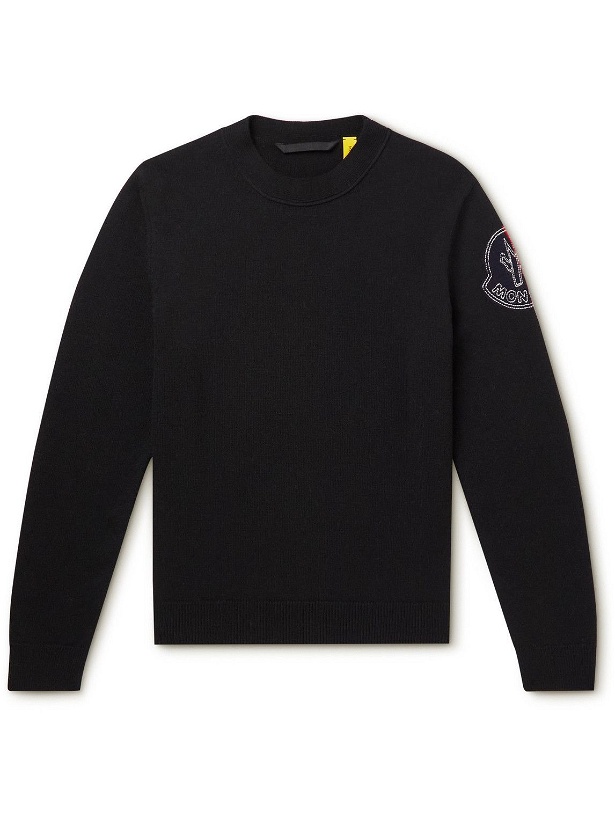 Photo: Moncler Genius - 2 Moncler 1952 Logo-Intarsia Wool-Blend Sweater - Black