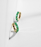 Shay Jewelry 18kt gold huggie earrings with emeralds