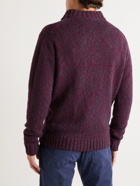 Peter Millar - Wool and Cashmere-Blend Half-Zip Sweater - Burgundy