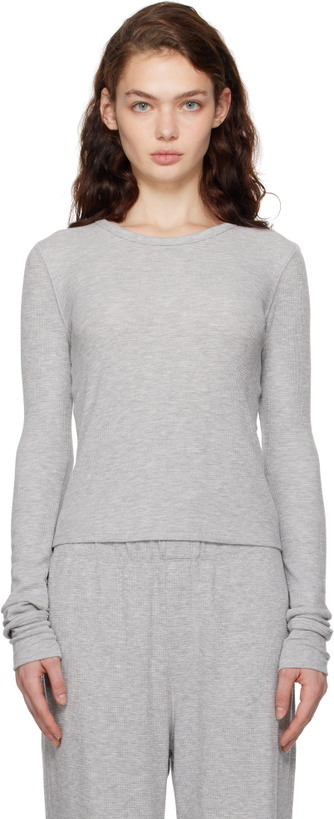 Photo: ÉTERNE Gray Long Sleeve Thermal T-shirt