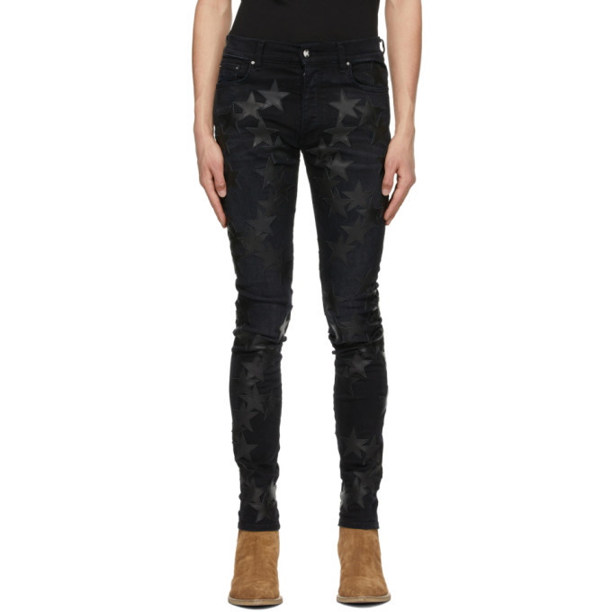 Photo: AMIRI Black Chemist Leather Stars Jeans