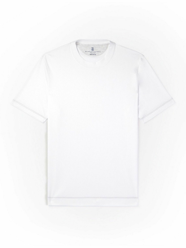 Photo: Brunello Cucinelli - Slim-Fit Cotton-Jersey T-Shirt - White