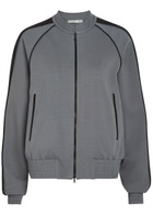Aaron Esh Panelled Jersey Varsity Jacket Grey