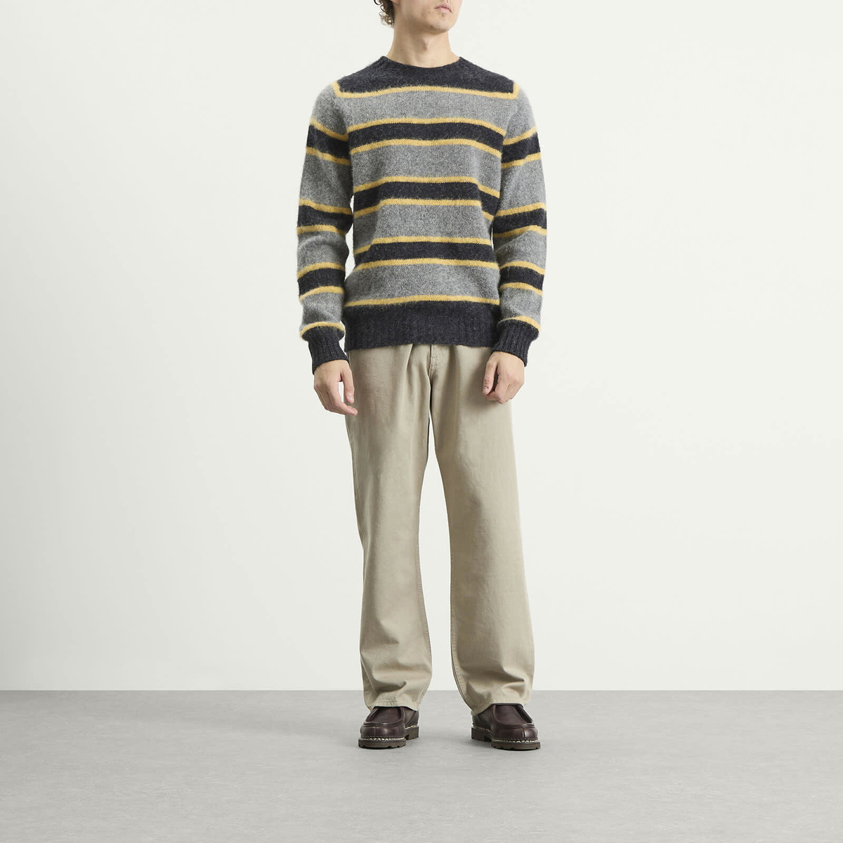 Howlin by Morrison Men's Howlin' Absolute Belter Stripe Jumper in Charcoal