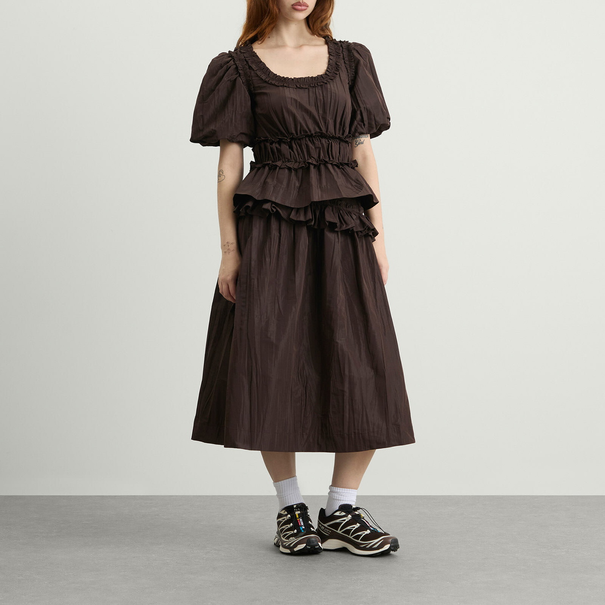 Damson Madder Women's Flavia Midi Skirt Presented By END. in Choc