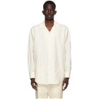 Jil Sander Off-White Wool and Silk Bison Shirt