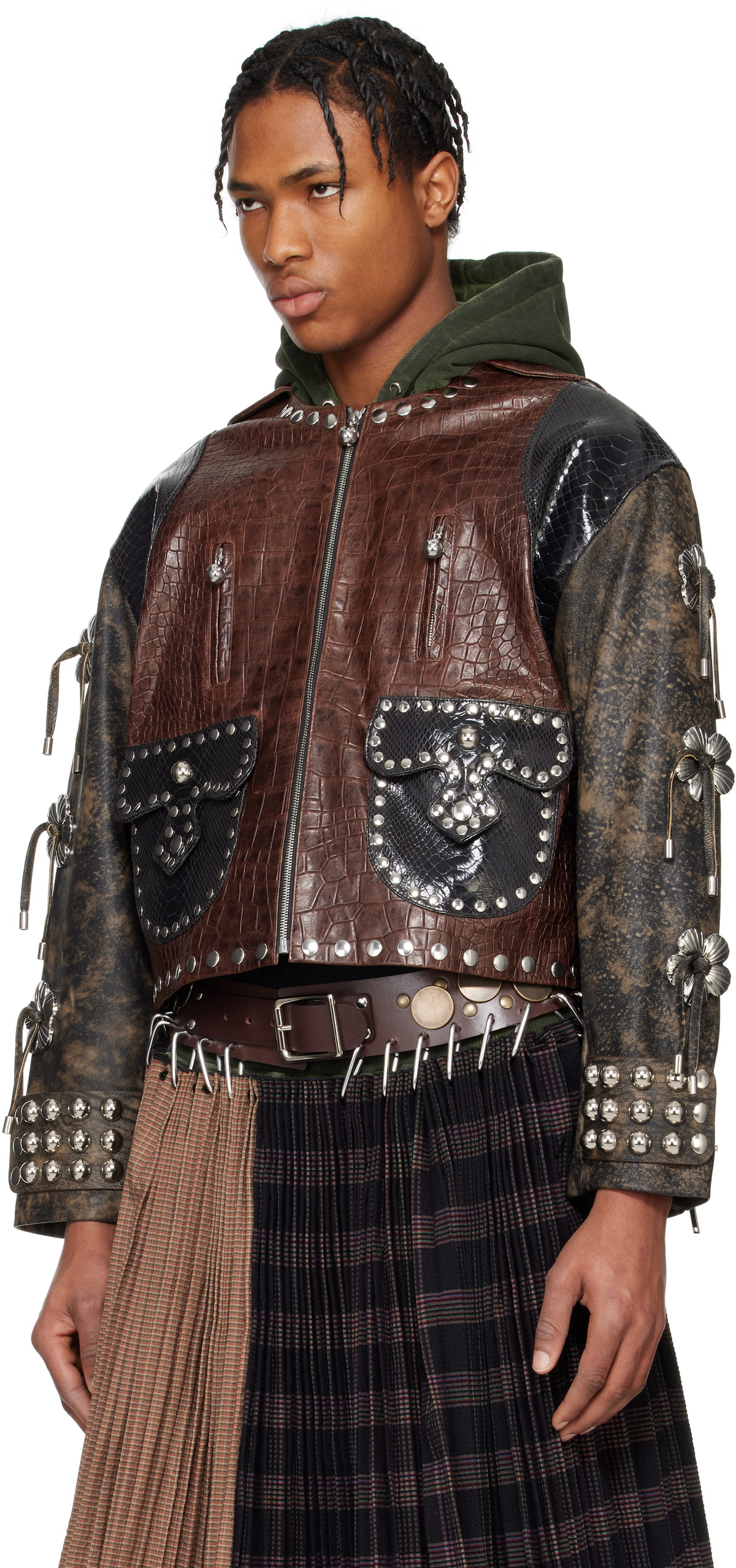 Chopova Lowena Brown Afterclap Leather Jacket Chopova Lowena
