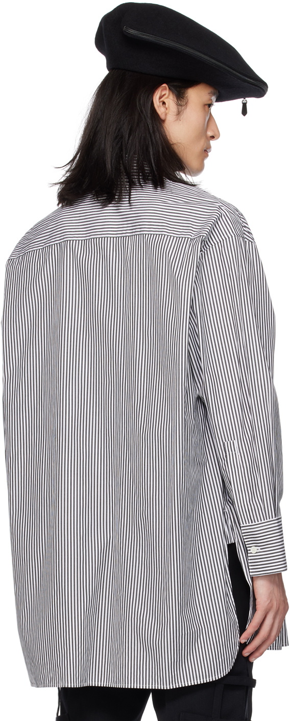 Y's White & Black Double-Layered Shirt