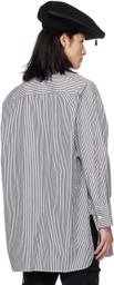 Y's White & Black Double-Layered Shirt