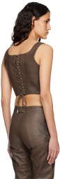 Jean Paul Gaultier Brown 'The Tattoo' Leather Tank Top