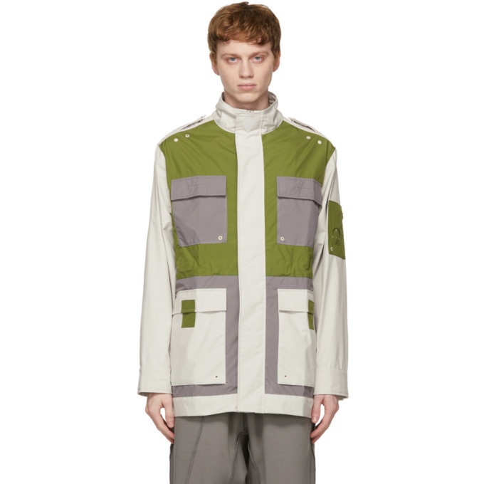 Photo: A-COLD-WALL* Off-White and Green 3L Model 4 Jacket