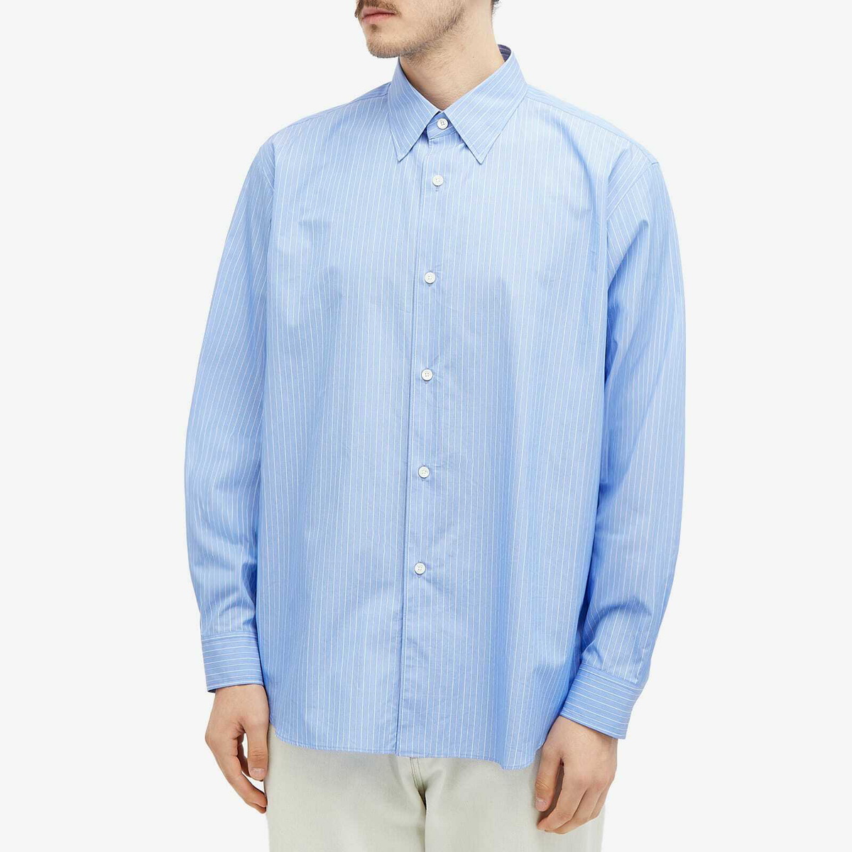 Auralee Men's Relaxed Shirt in Sax Blue Auralee