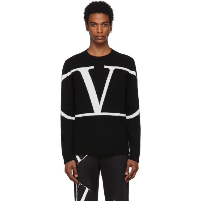 Photo: Valentino Black Cashmere VLogo Sweater