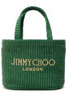 Jimmy Choo Beach Mini Raffia Tote - Green - One Size